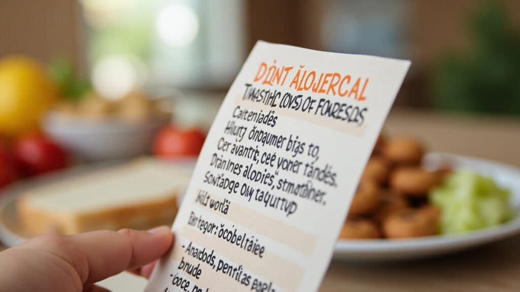 Close-up of food label highlighting allergen information, concern about food allergies, natural Rótulo de alimento destacando informações sobre alergênicos.