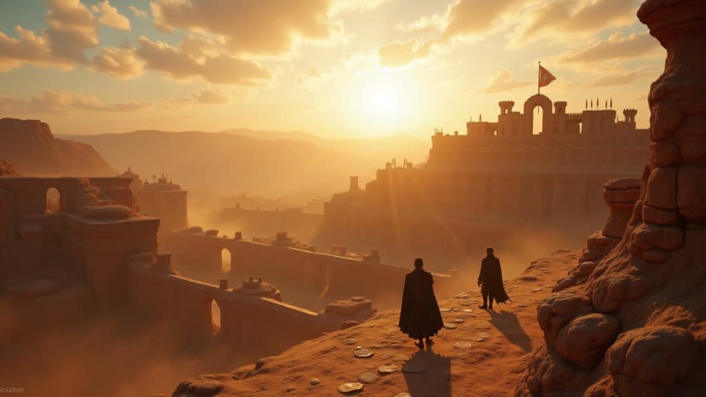 Paisagem de Dorne, Casa Martell ao fundo.