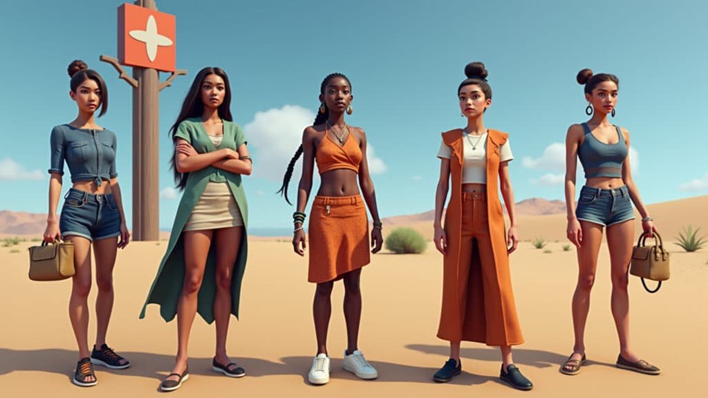 Metaverse platforms 2024, diverse avatars in Decentraland, Sandbox, Horizon Worlds, Brazilian Avatares diversos em diferentes plataformas de metaverso em 2024.