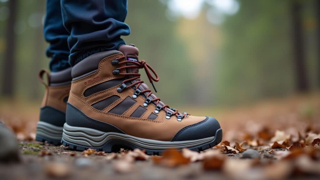 Botas de caminhada confortáveis e impermeáveis para trilhas na Patagônia.